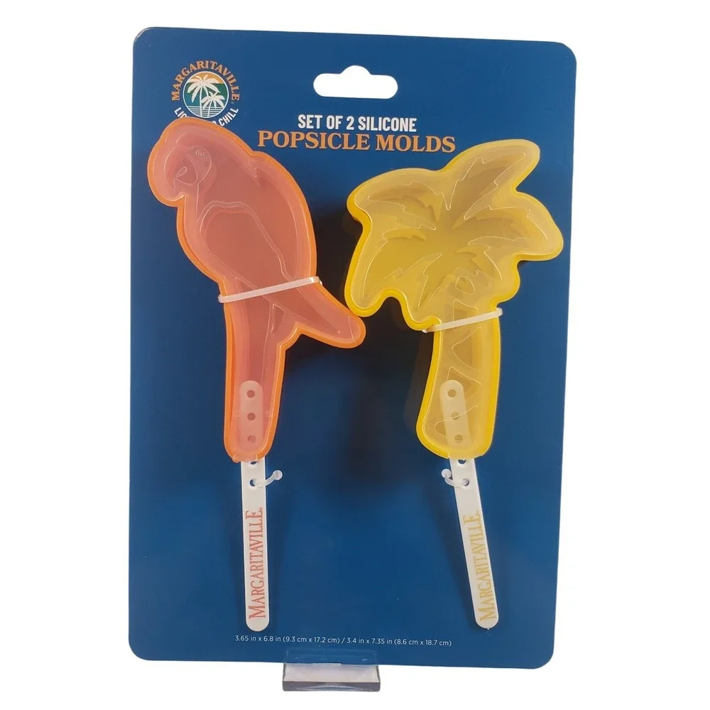 Margaritaville Silicone Popsicle Molds Set of 2 Parrot Palm Tree Tropical NEW